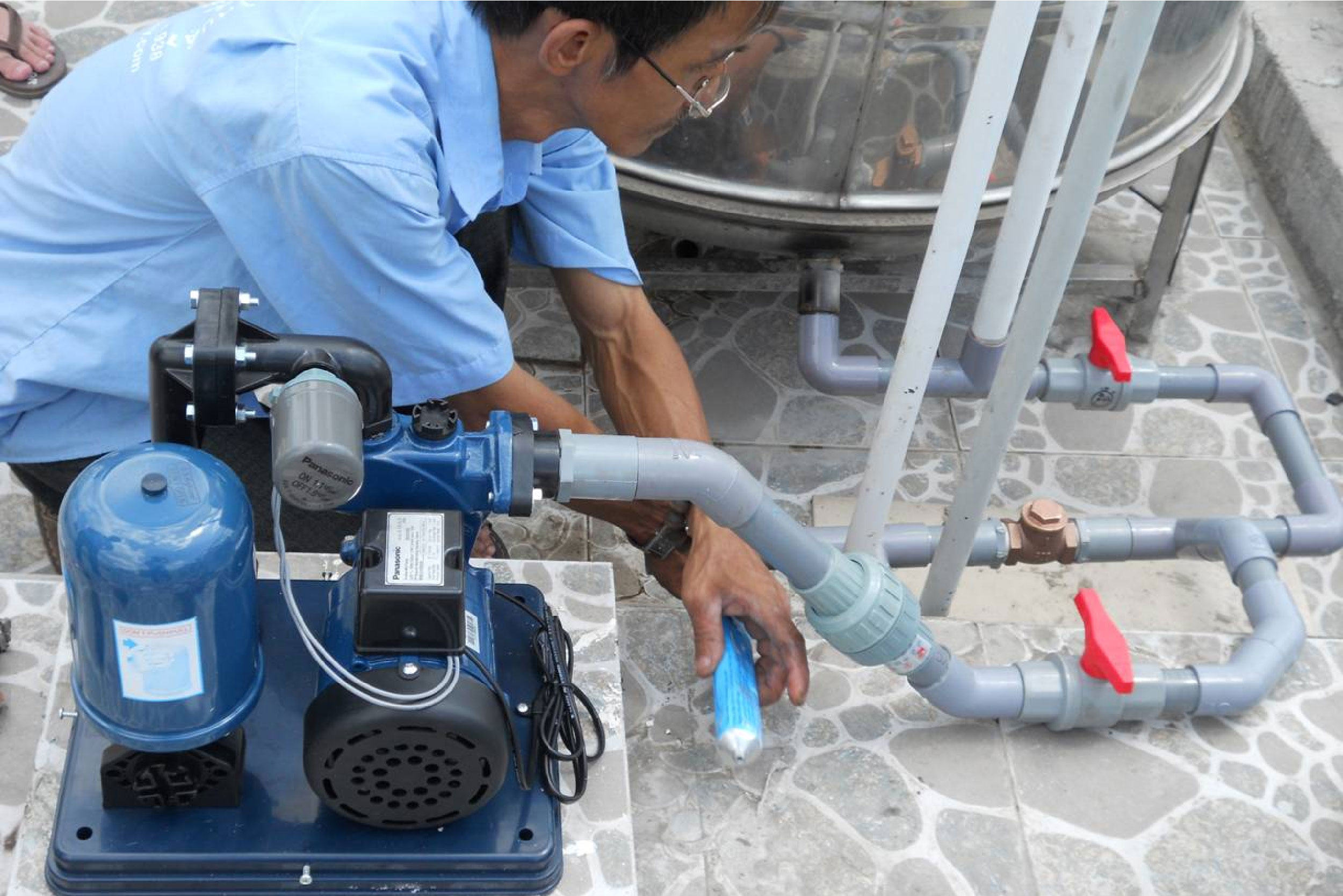 thử kín đường ống cấp thoát nước